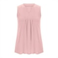 thumbnail image 6 of Wiyuqeen Plus Size Tank Tops for Women Sleeveless Cotton Shirts Notch V Neck Pleated Tees Solid Loose Fit Tanks Casual Going Out Shirts, 6 of 8