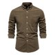 thumbnail image 1 of AIOPESON, camisa Retro de pana para hombre, camisa holgada informal de Color sólido con un solo bolsillo para hombre, camisa cálida gruesa de otoño para hombre AIOPESON camisa de mezclilla de algodón, 1 of 7