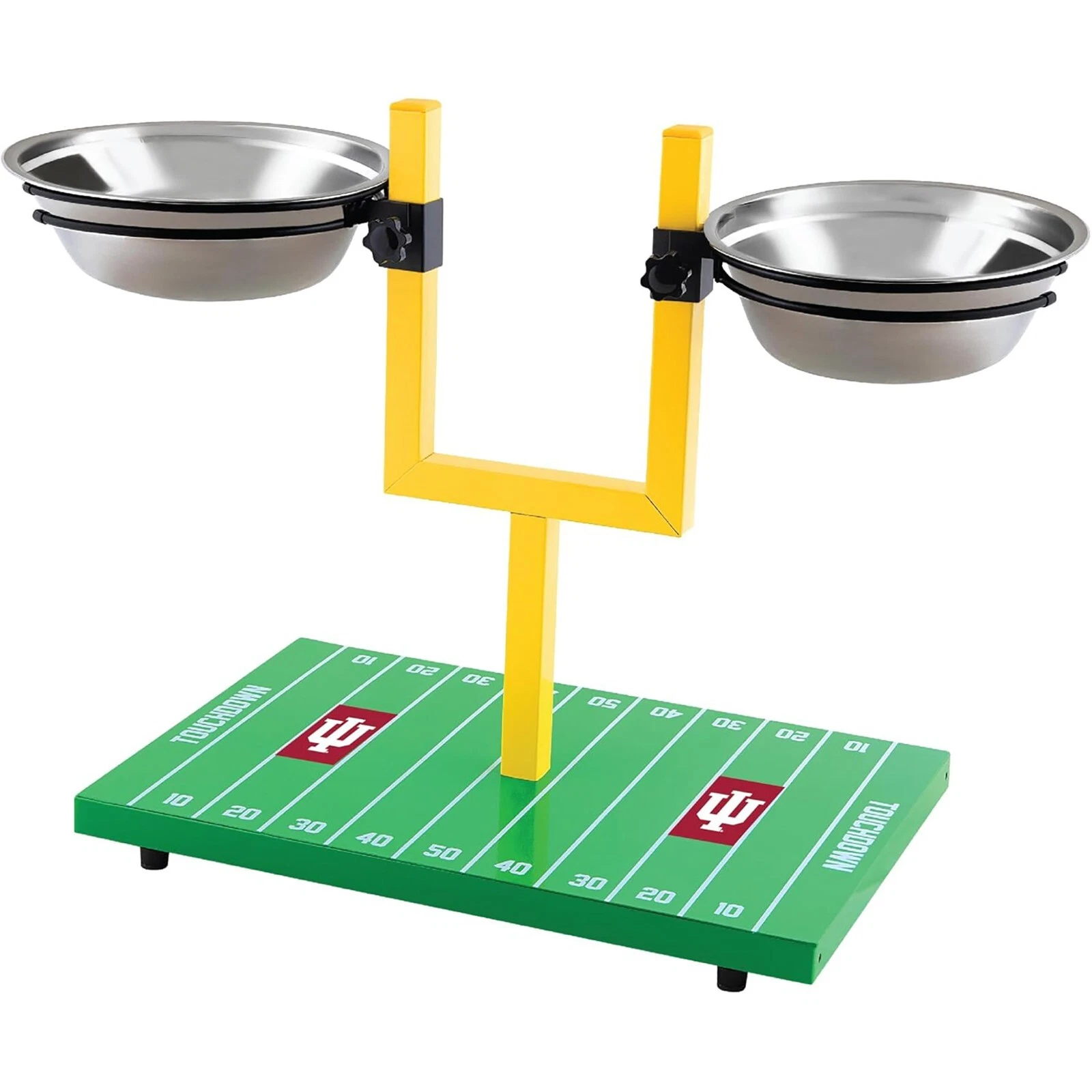 Pets First NCAA Football Goalpost Elevated Dog Feeder Stainless Steel Bowl