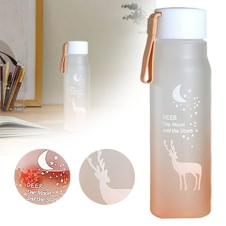

Clearance!Lssam Glass Bottles Glass Bottle With Lid Glass Water Bottles 560ml Gradient Frosted Plastic Water Bottle Wide Mouth Leak Proof Water Cup Portable Space Cup