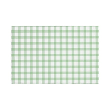 

Placemats Set of 4 light green checkered Grid Heat Resistant Non - Slip Place mats Waterproof table mat for Kitchen Dining-4片装