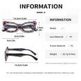 thumbnail image 2 of Purple Tortoise Oversize Butterfly Anti-blue Light Reading Glasses 3.00 for Women Spring Hinge Readers +3.00, 2 of 6