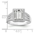 thumbnail image 3 of White Sterling Silver Ring Band with Stones Cubic Zirconia CZ, 3 of 3