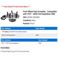 thumbnail image 2 of Front Wheel Hub Assembly - Compatible with 1997 - 2000 Ford Expedition 4WD 1998 1999, 2 of 2
