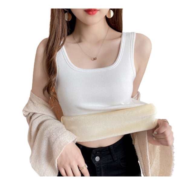 Sonducket Ropa interior térmica de algodón para mujer, ropa interior para deportes al aire libre, esquí, patinaje, Snowboard, chaleco para esculpir el Camisetas sin mangas Blanco Sonducket AP013423-04