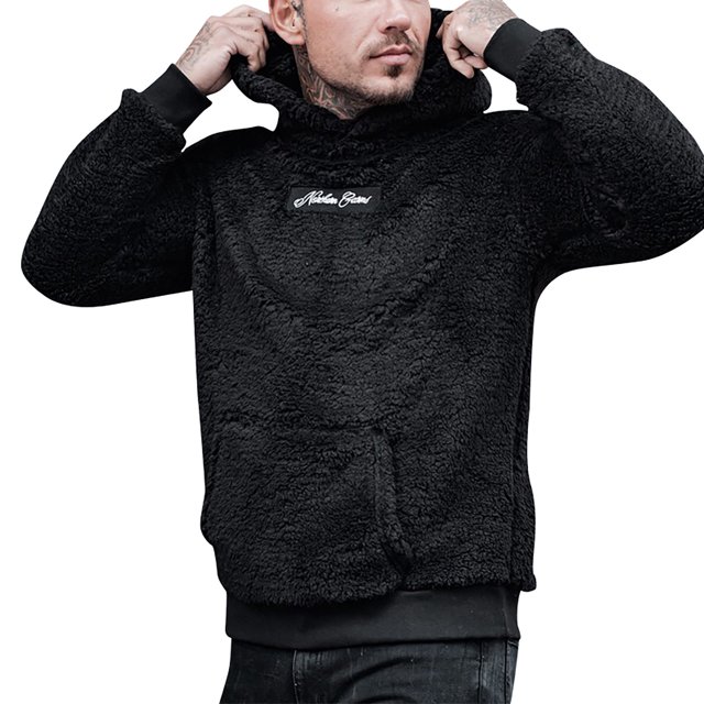 Gibobby Sudadera con Capucha para Hombre Sudadera con Bolsillo Tipo Canguro Tela Stretch Hombre(Negro,M)
