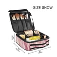 thumbnail image 3 of FORMRS Travel Makeup Bag Large Capacity Train Case Cosmetic Organizer with Adjustable Dividers, Soft Brown Pattern, 3 of 8