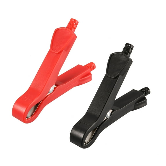 Battery Test Clips 30A Insulated Clamps for Automotive Car Black Red 2pcs
