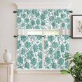 thumbnail image 2 of 3 Piece Kitchen Curtains and Valances Set Turquoise Paisley Floral Cafe Curtains 24 Inch Length Boho Vintage Ethnic Flowers Valance & Tier Curtain for Living Room Bedroom Window 54"x18"+27"x24"*2, 2 of 6