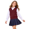 thumbnail image 3 of FASHOFT Boys Sweater Vest School Uniform Sleeveless Sweaters Solid Kids Knit Vest V neck Sleeveless Pullover Sweaters Tops 7-8 Years, 3 of 6