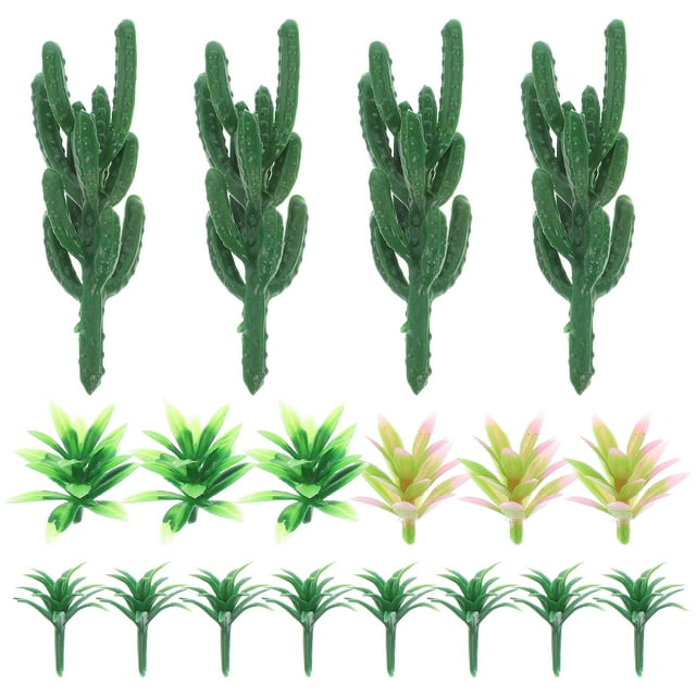 GOOHOCHY 18 árboles de plástico en miniatura para micropaisajes DIY, mini cactus para maquetas de trenes, casas de muñecas, proyectos de manualidades y dioramas.