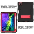 thumbnail image 3 of iPad Pro 12.9 inch 4th Generation 2020 Case with PET Screen Protector, Kids Case For iPad Pro 12.9 + Pencil Holder, Heavy Duty Rugged Dropproof Shockproof Case Kickstand Protective Cover, Black+Rose, 3 of 7
