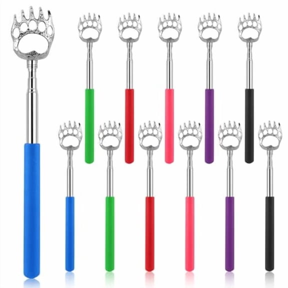 12 Pack Extendable Bear Claw Back Scratcher Bulk,Stocking Stuffers for Men Women Kids,Portable Telescoping Metal Back Massager Tool Novelty Idea Prizes Gifts for Birthday/Festival/Party