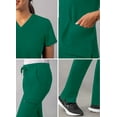 thumbnail image 4 of Adar Addition Go-Basic Scrub Set For Women - Slim V-Neck Scrub Top & Skinny Cargo Scrub Pants - A9200 - Hunter Green - M, 4 of 7