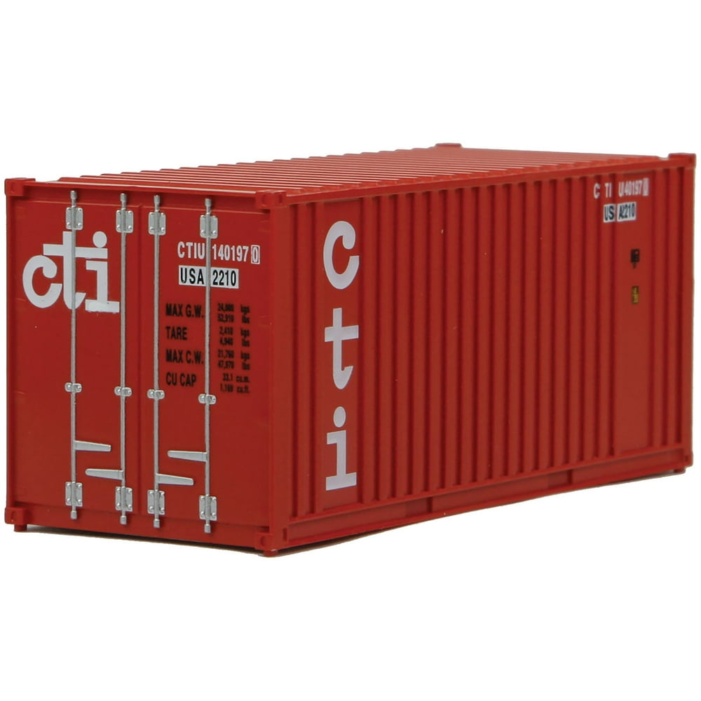 Walthers HO Scale 20' Flat Panel Shipping Intermodal Container CTI (Red