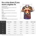 thumbnail image 5 of Sikiie Color Splash Fox Portrait Print Men's Hawaiian Shirt, Summer Beach Button Pocket Short Sleeve T-Shirt,Small, 5 of 7
