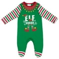 thumbnail image 2 of Inevnen Family Matching Christmas Pajamas ELF Long Sleeve Top and Stripe Pants PJS Sets Loungewear, 2 of 8