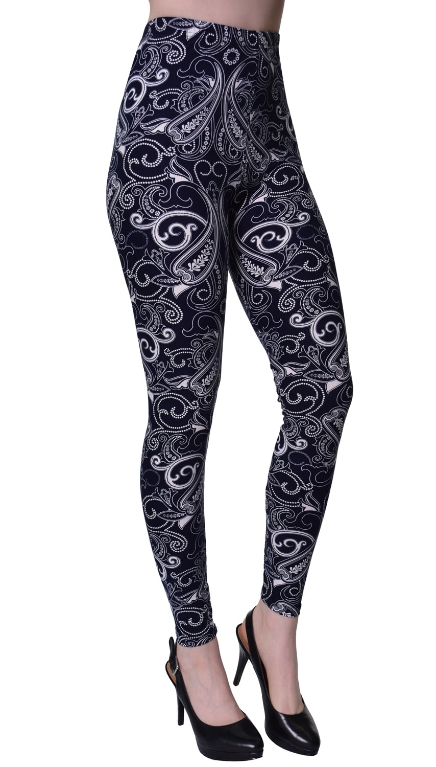 ViV Collection - VIV Collection Regular Size Printed Brushed Leggings (Paisley Freedom)