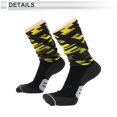 thumbnail image 3 of Calcetines de ciclismo Unique Bargains, absorbentes de sudor, transpirables, anti-fricción, amarillos y negros, tamaño L, 1 par, 3 of 6