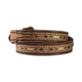 thumbnail image 3 of Nocona N2487644-38 Mens Ribbon Inlay & Laced Edge Belt, Medium Brown Distressed - Size 38, 3 of 3