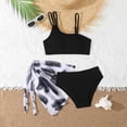 thumbnail image 2 of LRen Toddler Girl Swim 3pcs Ruffles Beachwear for Kids Funny Summer Rash Guard Tankini Swimsuits Girls Beach Swimwear Swimming Bikini Set, 2 of 8