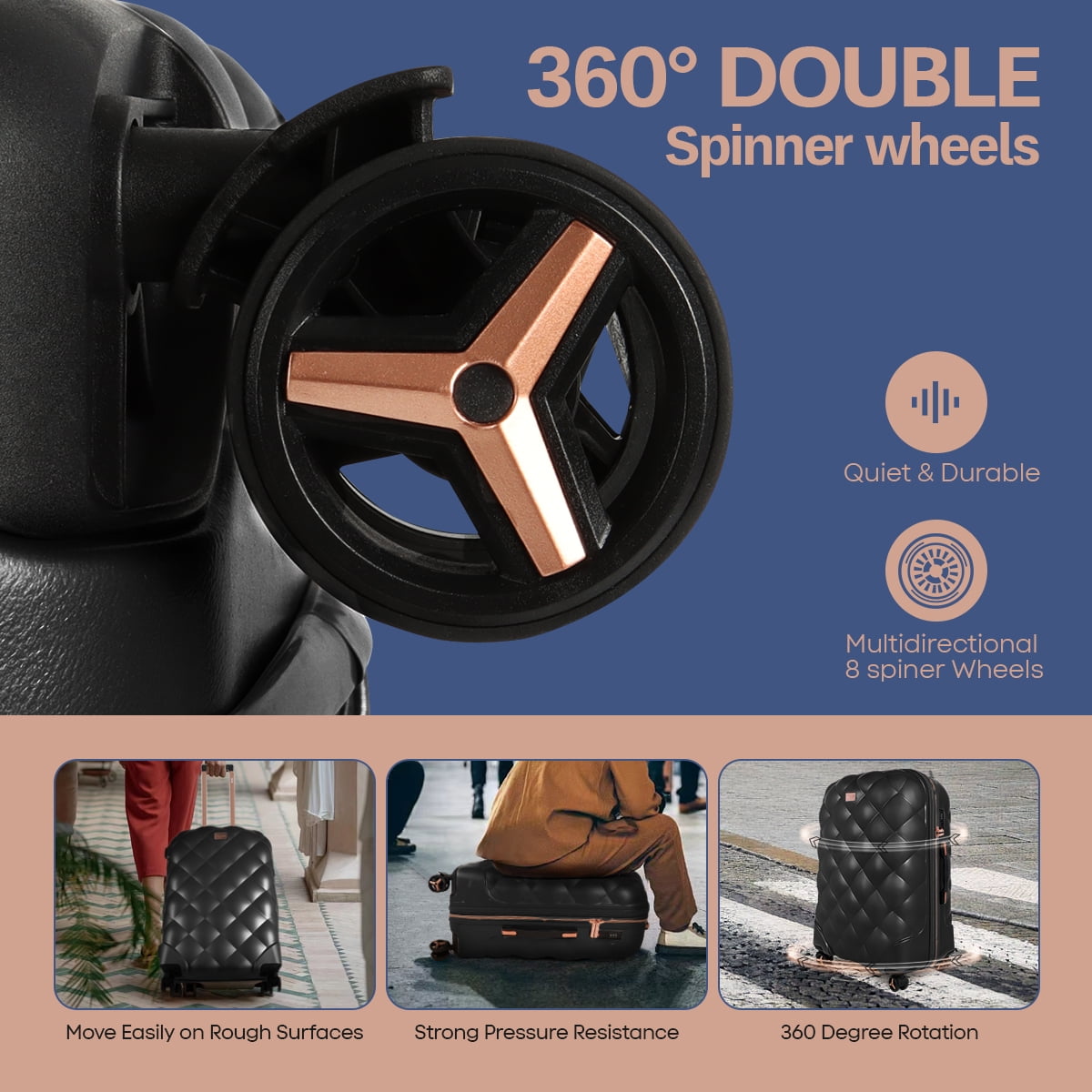 29" Large Checked Luggage Hardside Expandable Suitcase with Spinner Wheels & TSA Lock, Lightweight Rolling Luggage for Travel,Black, WD8810
