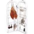 thumbnail image 1 of Caja De Almacenamiento Joyería De Acrílico Transparente Organizador Aretes Soporte Para Pendientes Acrílico Tuerca Con 64 Ranuras, 2 Puertas Plegables, Para Pendientes, Pulseras, Collares, 1 of 4