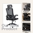 thumbnail image 4 of 2024 New Ergonomic Office Chair, 3D Headrest with Lumbar Support 5 Wheels Mesh Computer Chair, for Women Men Grown-ups in Home, Office, 4 of 6