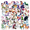 4A, variant on cartoon Unicorn Theme Stickers, Waterproof Unicorn Theme Sticker for Water Bottle Laptop Phone Cases Planner Skateboard Luggage Helmet Party Favor Decor, Ideal for Adults Teens Teacher Rewards