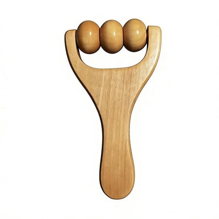 SharkTRUE Natural Wood Massage Roller Natural Wood Massager Handheld Body and Face Massager Wellness Massage Equipment