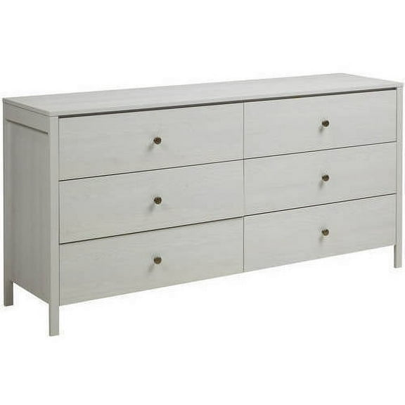 Bennett 6-Drawer Double Dresser, Whitewash Wood Grain