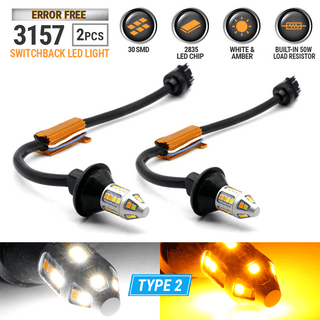 LED Switchback White / Amber Auto LED Bulb T20 7443 7444 36SMD Turn Si