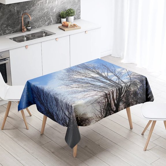 Natural Trees Tablecloth World Scenery Anti-Stain Waterproof Rectangular Kitchen Table Home Decoration