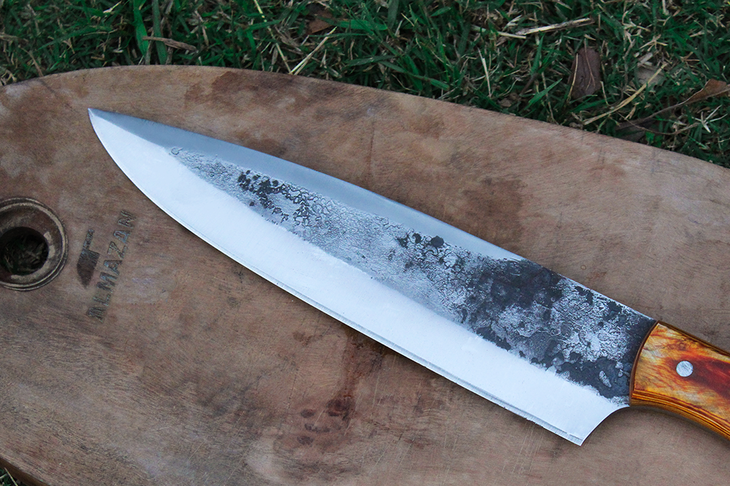 Almazan® Custom Handmade Chef Knife, Full Tang, Meal Preparation, Cutting Vegetables, Outdoor Adventures Knife, Camping Knife
