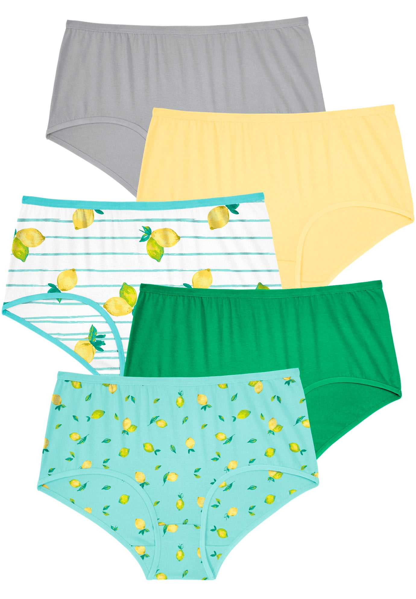 Comfort Choice Women's Plus Size Stretch Cotton Brief 5-Pack Underwear - Walmart.com