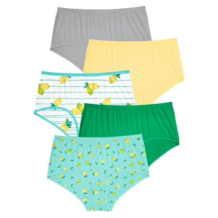 

Comfort Choice Women s Plus Size Stretch Cotton Brief 5-Pack Underwear