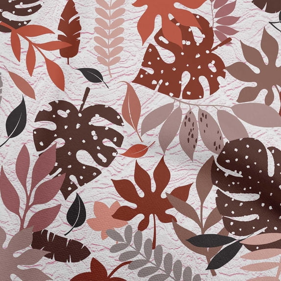 oneOone Viscose Chiffon Brown Fabric Leaves Quilting Supplies Print Sewing Fabric By The Yard 42 Inch Wide