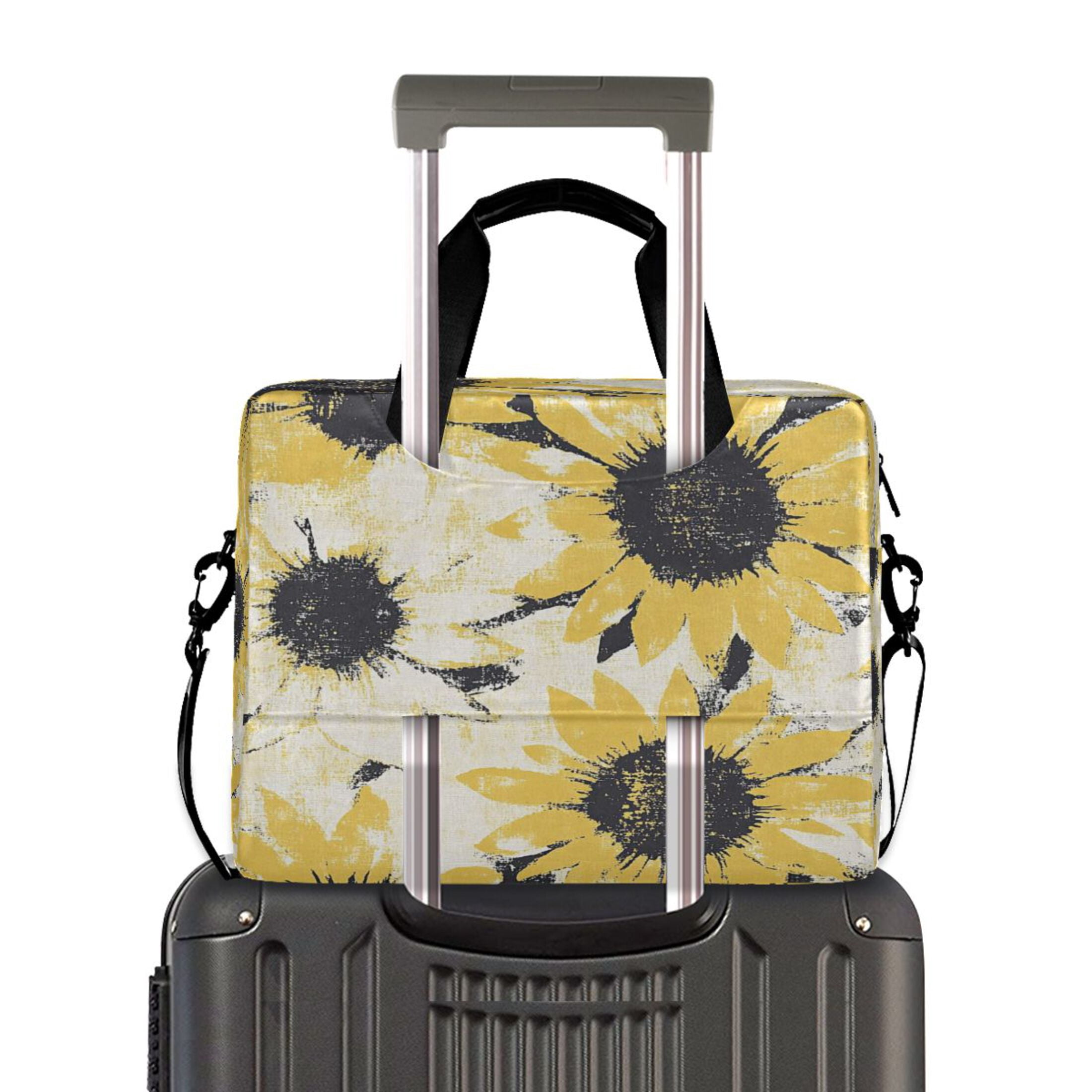 16" Laptop Tote Bag Laptop Sleeve Case Computer Briefcase for Work & Travel Yellow and White Sunflower