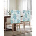 thumbnail image 5 of nqOlkjepod Teal Grey Coral Coastal Chair Covers Set of 4, Decorative Chair Back Cover, Summer Beach Seaside Nautical Dining Room Chair Slipcovers Removable Chair Protectors Covers for Party Banquet, 5 of 7