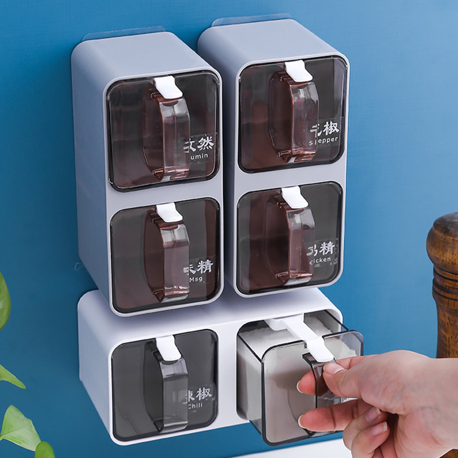 Hesroicy Wall-Mounted Spice Rack - Space-Saving, Screw or Adhesive  Installation, and Available in 2 or 4-Piece Sets - Ideal for Hanging Spice  Jars and Organizing Kitchen Supplies 