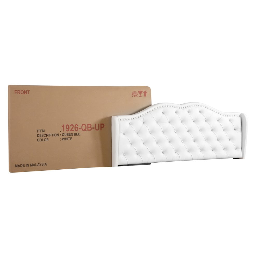 Glory Furniture Joy Queen Bed in White Color