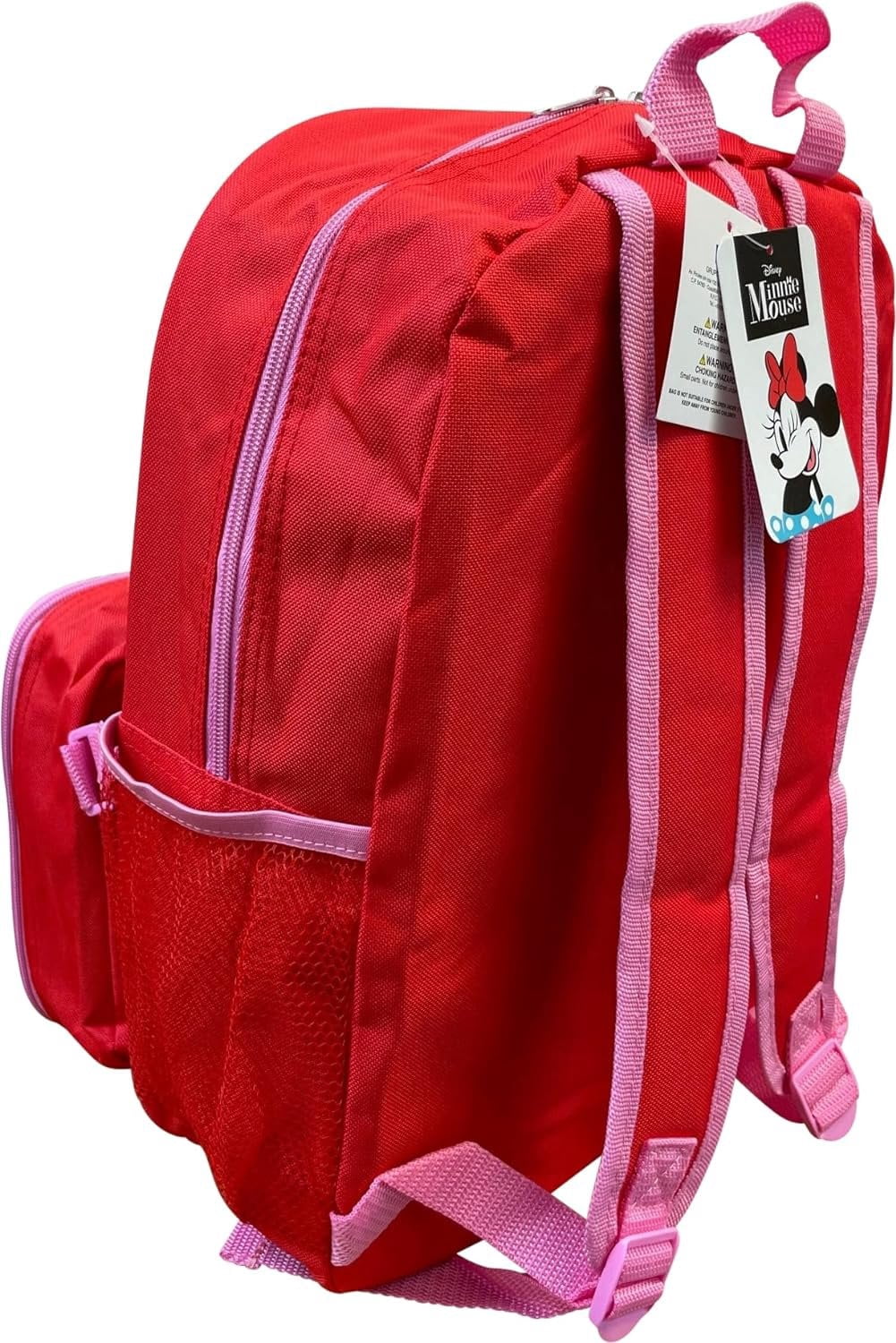 Ruz Group Kid's Licensed 16 Inch Backpack With Removable Lunch Box Set Minnie Mouse Red