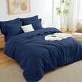thumbnail image 1 of Juego de edredón CozyLux Queen Navy de 7 piezas para cama en bolsa, 1 of 5
