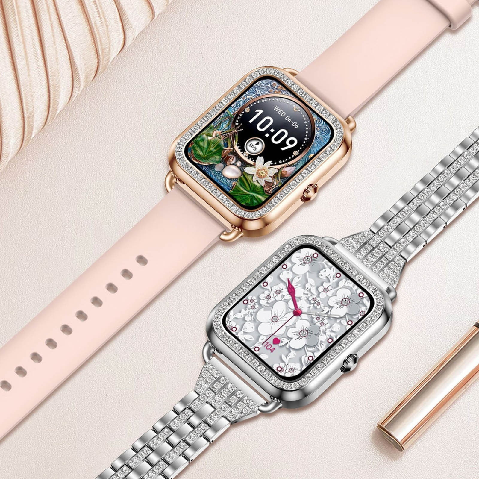 Women's Smart Watch 1.57 Inch Smart Watch For Android And IOS Phones IP68 Water Fitness Watch Voice Features For Women And Men