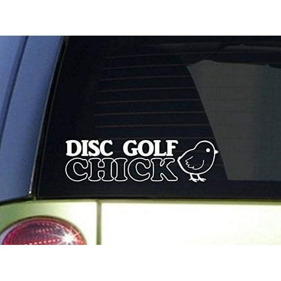Disc Golf Chick *J205* 8" Sticker decal