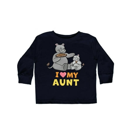 

Inktastic I Love My Aunt Hippos Gift Toddler Boy or Toddler Girl Long Sleeve T-Shirt