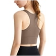 thumbnail image 5 of Women Bras Sports Bra Fitness Running Shockproof Yoga Tank Top No Steel Ring Sports Bra Comfortable Bras for Women Coffee M, 5 of 8