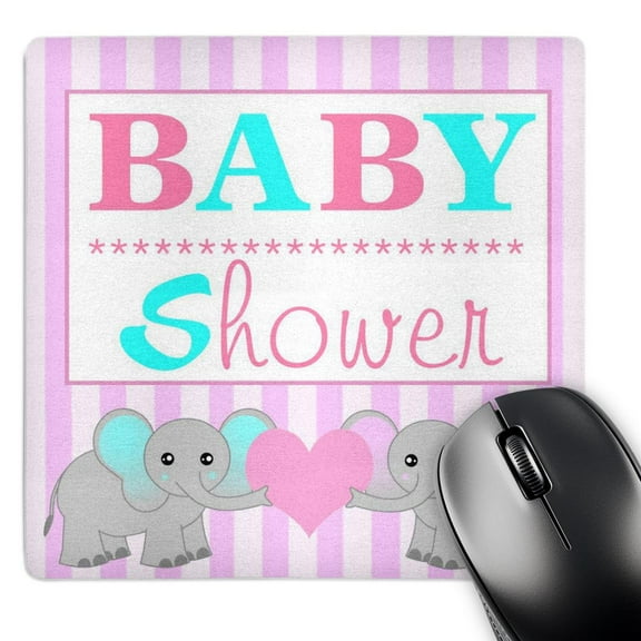 3dRose, BABY Shower - Cute Twin Elephants Pink and Blue, MousePad