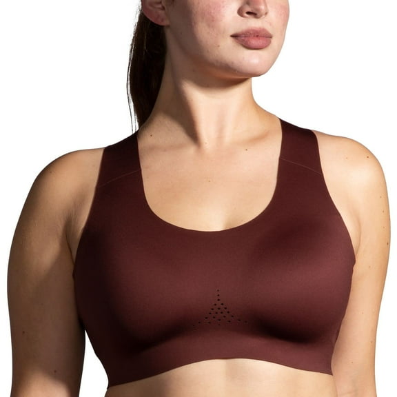 Brooks Women's Crossback 2.0 Sports Bra for Running, Workouts & Sports - Run Raisin/Copper - 36 D/E