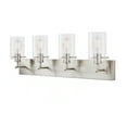 thumbnail image 6 of Hampton Bay Regan 29.13 in. 4-Light Brushed Nickel Bathroom Vanity Light with Clear Glass Shades, 6 of 9